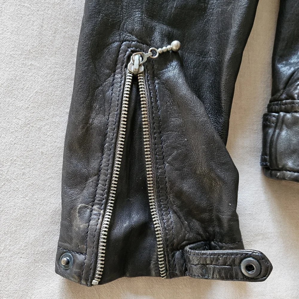 All Saints 'Conroy Textured Leather Biker' Jacket, XS